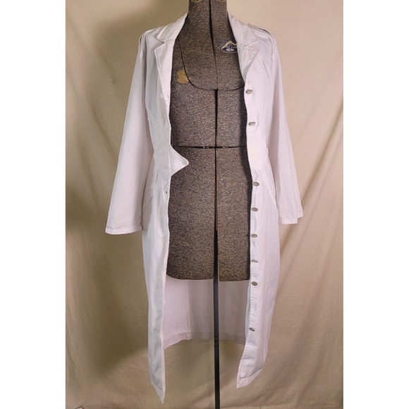 Vintage 80s All That Jazz‎ Midi Dress Tailored White Ruched Waist Button Up XS/S - Picture 6 of 16